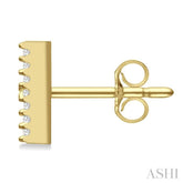 1/10 Ctw Initial 'H' Round Cut Diamond Earrings in 10K Yellow Gold